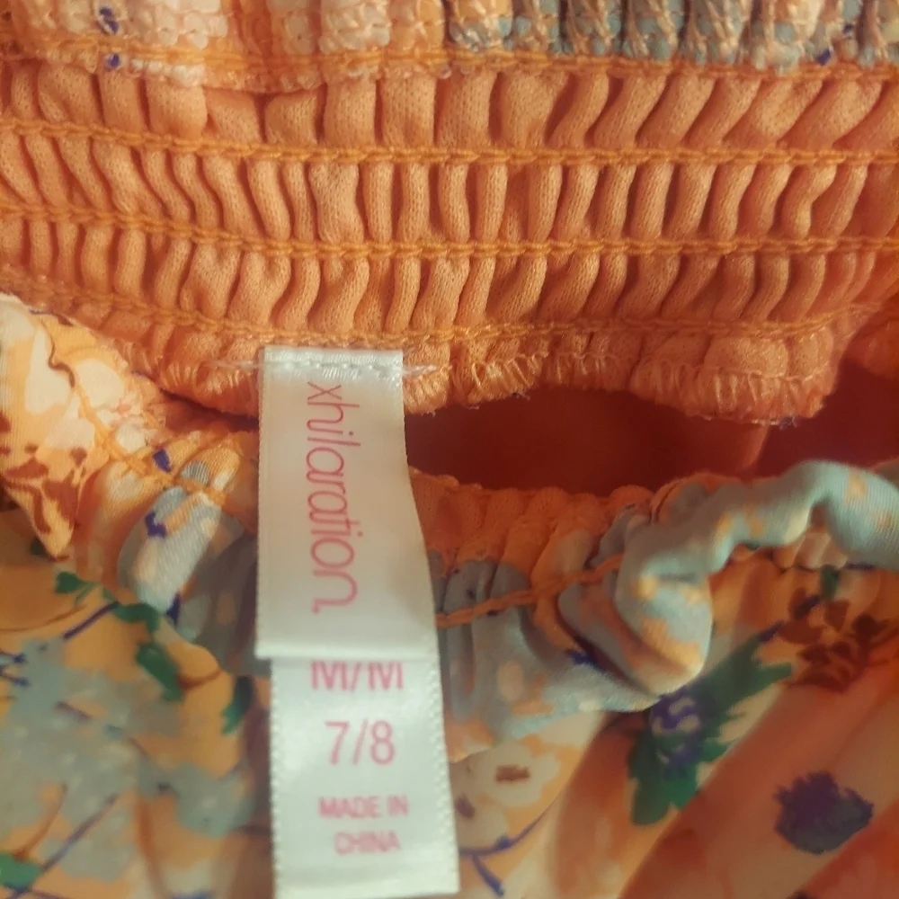 Xhilaration Girls Size 7/8 Maxi Dress Peach, Lace with Floral Design NWOT